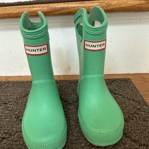 Hunter Kids Green Rain Boots - 5